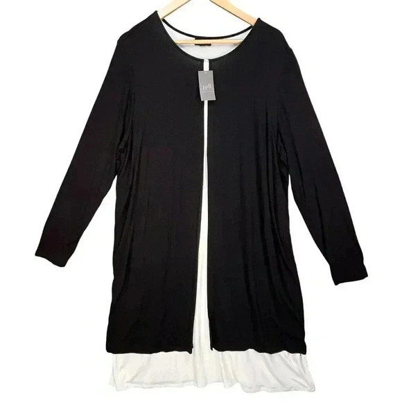 J. Jill Wearever Layered Shift Crewneck Long Sleeve Stretchy A-line Dress XL - Picture 2 of 5
